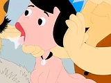 Hardcore MMF threesome fucking from The Flintstones