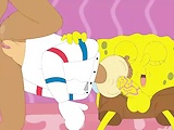 SpongeBob's raunchy squirrel slut goes down on him